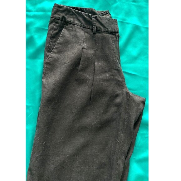 Tahari Black Pleated Linen Pants Sz 6 - Picture 2 of 8